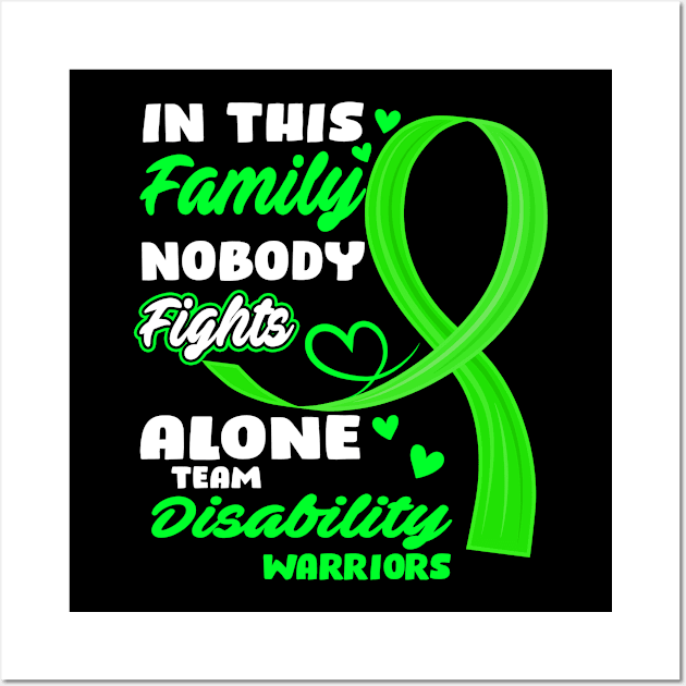 In This Family Nobody Fights Alone Team Disability Warriors Wall Art by ThePassion99